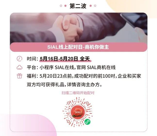 【行业新闻】SIAL国际食品周“在线配对日”5月17日上线 数智化手段赋能供采对接